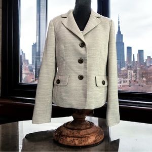 Evan Picone light grey with delicate grey herringbone pattern business jacket
